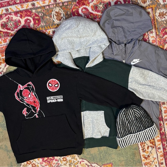 Nike Other - Boys Small SpiderMan Hoodie Gap Colorblock Zip Up Nike Windbreaker Jacket Bundle